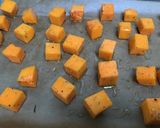 A picture of step 2 of Butternut squash & chorizo canape.