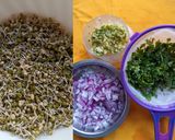 A picture of step 1 of Sprout Mung Masala.