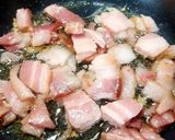 Foto del paso 1 de la receta: Trottole tricolore con bacon y alcachofas a la crema