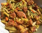 A picture of step 8 of Lentil Fritters in mix veg curry.