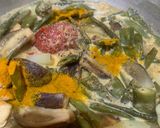 A picture of step 3 of Simba Baigana Besara (Lima beans/Sem Phali & brinjals in mustard paste).
