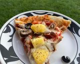 A picture of step 18 of Chicken With Veggie Cheese pizza.