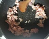 Baconos virslis zöldborsós tészta recept fázis 1 fotója