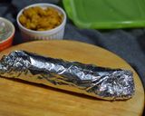 A picture of step 6 of Chapati Roll /Kati roll (with White Chana):.