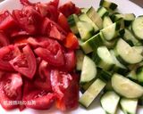 A picture of step 5 of Cucumber and Tomato Vinaigrette Salad.