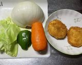 A picture of step 1 of Colorful Vegetable Katsu Donburi.