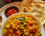 A picture of step 5 of Foxtail Bisibele Bhat.
