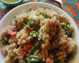 A picture of step 4 of Buckwheat veg pulao.