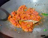 A picture of step 2 of Spinach and corn curry with garlic tempering.