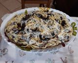 A picture of step 10 of Tagliatelle with Mushrooms and Pancetta in Taleggio Fondue.