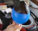 A picture of step 2 of Chocolate bowl with fruits and nuts and Icecream.