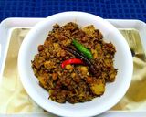 A picture of step 3 of Mochar Ghonto with Black Chana.