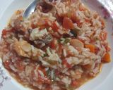Foto del paso 9 de la receta: Para 100 personas😍🤩 guiso de arroz con pollo y carne a la leña