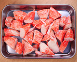 A picture of step 1 of Chunky Crab Stick Appetizer with Supreme Sauce.