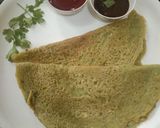 A picture of step 3 of Moong dal and red lentil dosa.