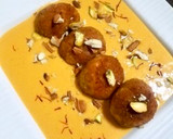 A picture of step 7 of Paneer balls in Alphonso mango Rabdi.