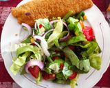 Foto del paso 6 de la receta: Milanesa de pescado al horno con ensalada multicolor
