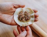 A picture of step 8 of Chinese beef dumplings.