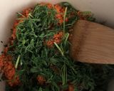 A picture of step 3 of Carrot top and red lentil dal - vegan.