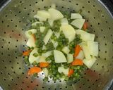 A picture of step 2 of French beans sabji.