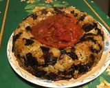 Une image de l'étape 13 de Couronne de pâtes Halloween à la courgette,mozzarella et tomates séchées (avec chorizo aux poivrons).