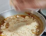 A picture of step 2 of Kathiyavadi Dhokli nu Shak (no onion-garlic).