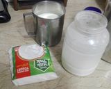 A picture of step 1 of Dahi ki meethi lussi.