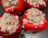 A picture of step 5 of Ground beef stuffed peppers.