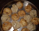 A picture of step 1 of Momos steamed and fried.
