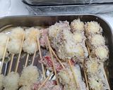 A picture of step 3 of Chikuwa Cheese Skewers.