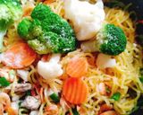 蒜香甜蝦鯖魚偽義大利麵的食譜步驟5照片