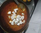 A picture of step 3 of Mutter paneer, paratha with zeera rice and dalfry.