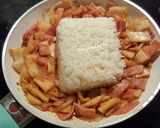 Hình bước làm 2 của món Cơm chiên Kimchi