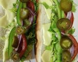 A picture of step 3 of Veg Subway sandwich.
