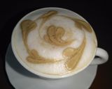A picture of step 6 of Cappuccino without any machine or milk frothier.