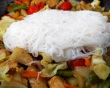 Foto del paso 6 de la receta: Fideos chinos con verduras, pollo y coco