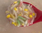 Gambar langkah 4 resipi Bubur Caca Berjagung.