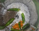 A picture of step 11 of Fish thali - Rice with Fish curry, fish fry, and spiced buttermilk.