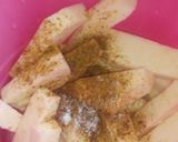 A picture of step 1 of Spicy fried yam.