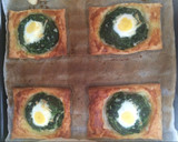 Foto del paso 7 de la receta: Hojaldrines de espinacas con huevos de codorniz