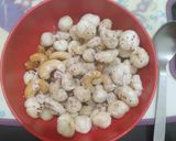 A picture of step 4 of Kaju special Farali Namkeen.