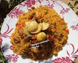 Fried couscous with spinach and egg saucematakin girki8 hoto