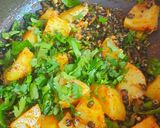 A picture of step 3 of Sprouted Black Mung Bean Poha.