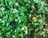 A picture of step 5 of Tabbouleh - Lebanese parsley salad.