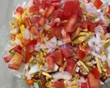 A picture of step 3 of Kurkuray ki chatpati chaat.