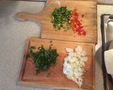 Foto del paso 2 de la receta: Pasta larga con Camarones y Pollo a la crema