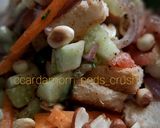 A picture of step 3 of Kachumbar nuts salad with croutons.