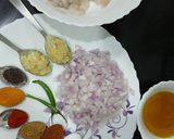 A picture of step 1 of Prawns Masala Curry.
