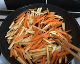 A picture of step 3 of Celeriac and carrot Kinpira.