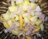 A picture of step 1 of Khati mithi chaat.